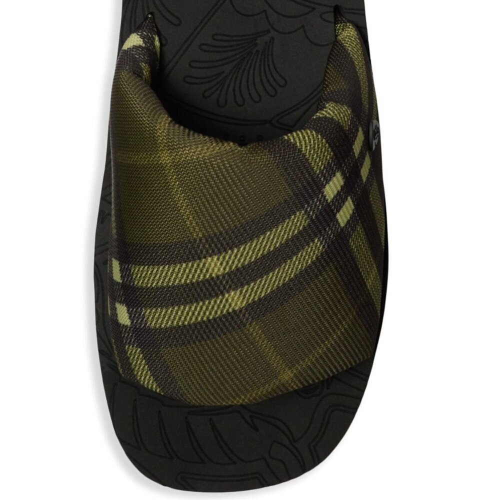 Burberry Men's MF Trek Slide Sandal, Olive Green check, Sizes 45 - Picture 2 of 11